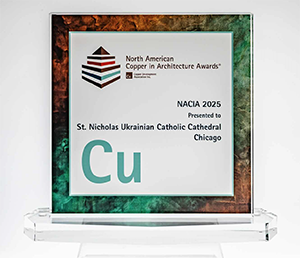 Copper in Architecture example award for a 2025 project winner