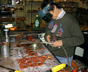 Jean working in the studio.