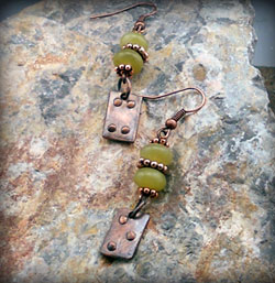 Braille Copper earrings.