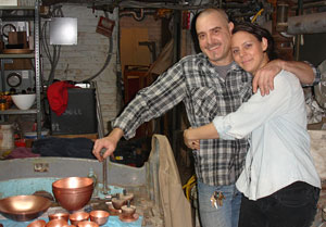 Elissa and Jay in their studio.