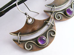 Amethyst Copper Earrings