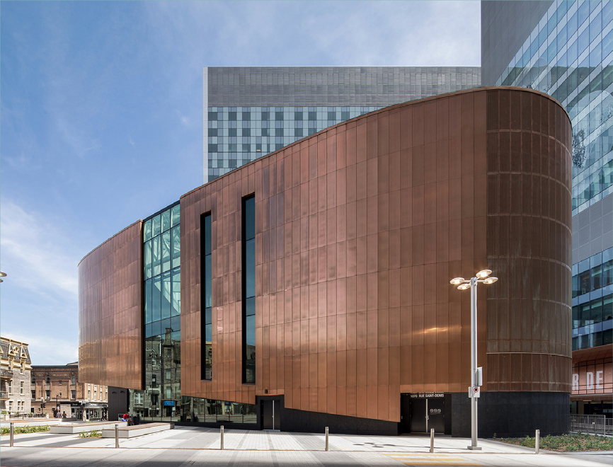 Architectural building example built with Copper
