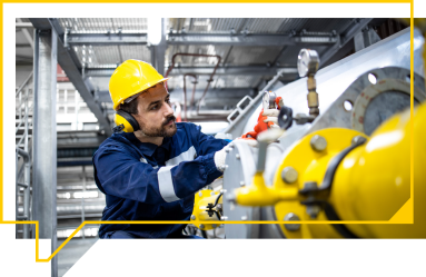 a worker in a hard hat