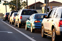 Cars in traffic