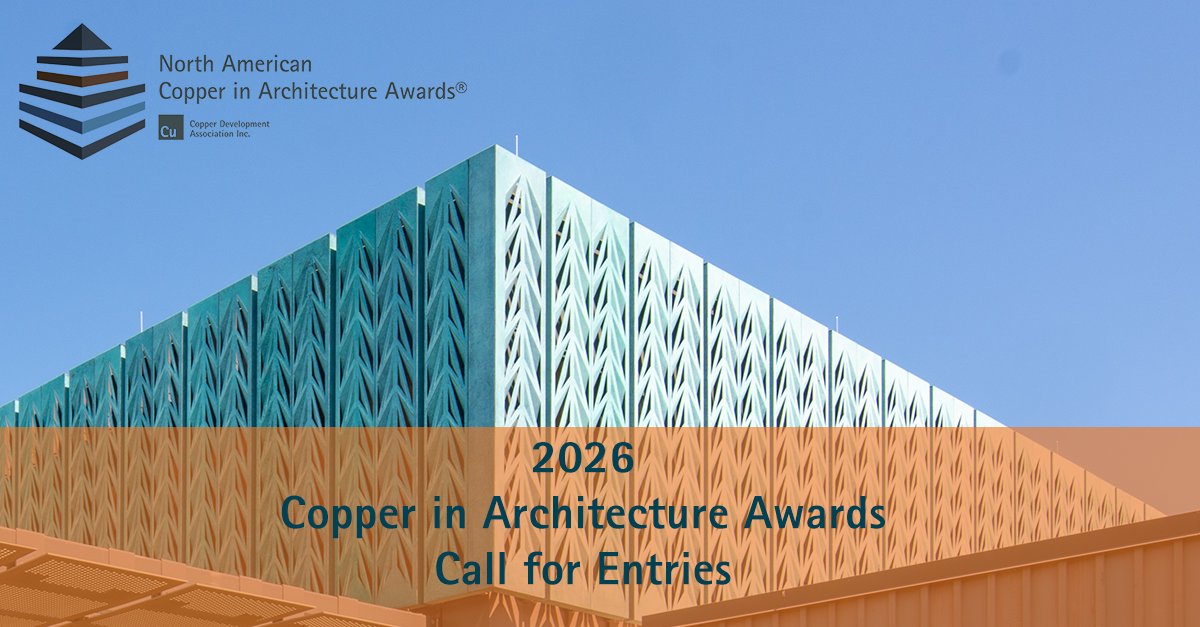 North American Copper in Architecture 2026 now open for entries