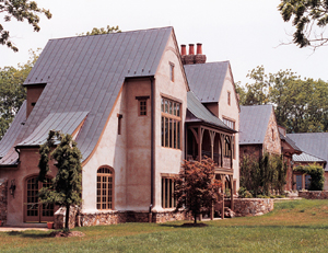 Copper seamed roof