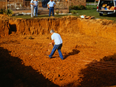 Installation of tubing at the University of Tennessee heatpump site. 